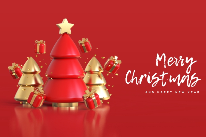 Copy of Merry christmas and happy new year with 3d ch | PosterMyWall