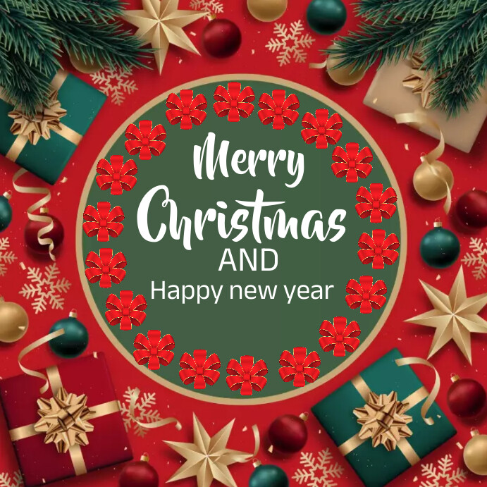 Copy of Merry Christmas and new year Instagram post | PosterMyWall