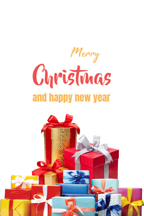Merry Christmas And New Year Templates Online Greeting Cards Poster ...