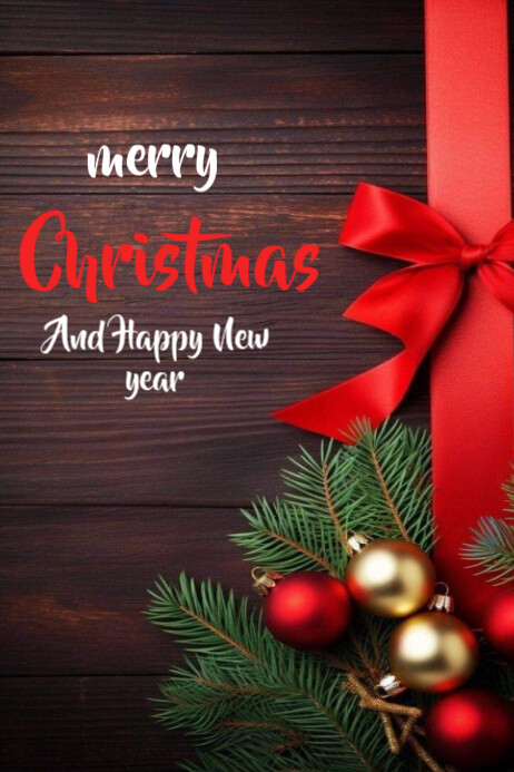 Merry Christmas And New Year Templates Online Greeting Cards Poster ...