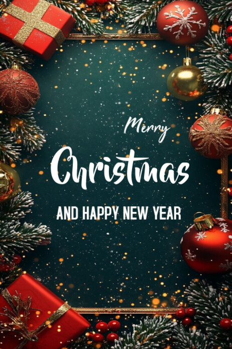 Copy of Merry Christmas And New Year Templates Online Greeting Cards ...