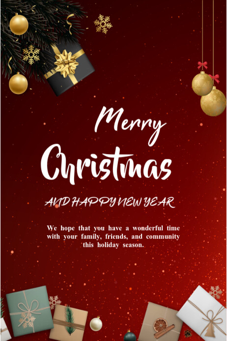 Copy of Merry Christmas And New Year Templates Online Greeting Cards ...