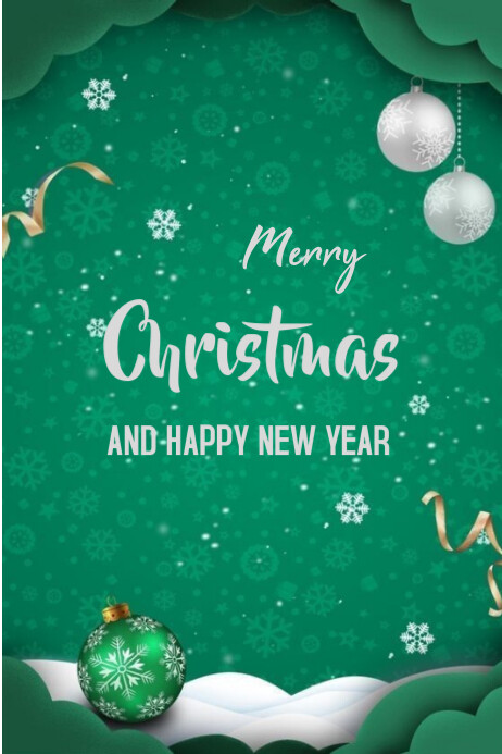 Merry Christmas And New Year Templates Online Greeting Cards Poster ...