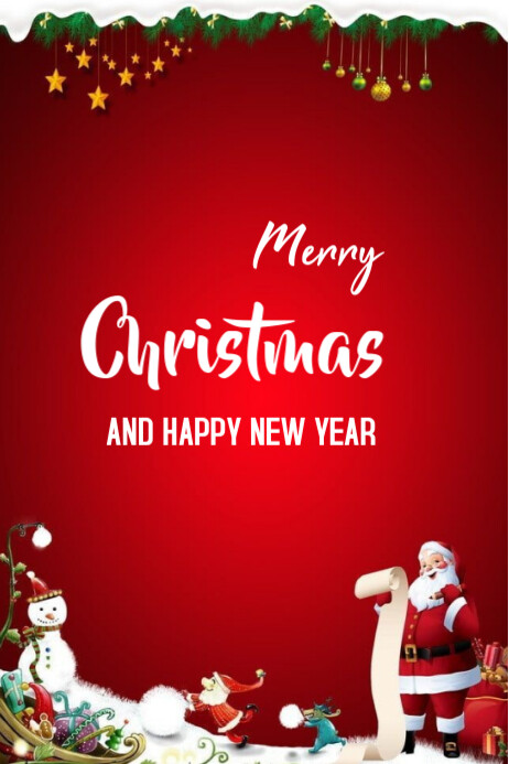 Copy of Merry Christmas And New Year Templates Online Greeting Cards ...