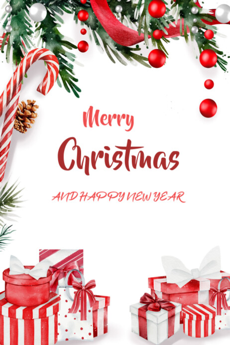 Copy of Merry Christmas And New Year Templates Online Greeting Cards ...