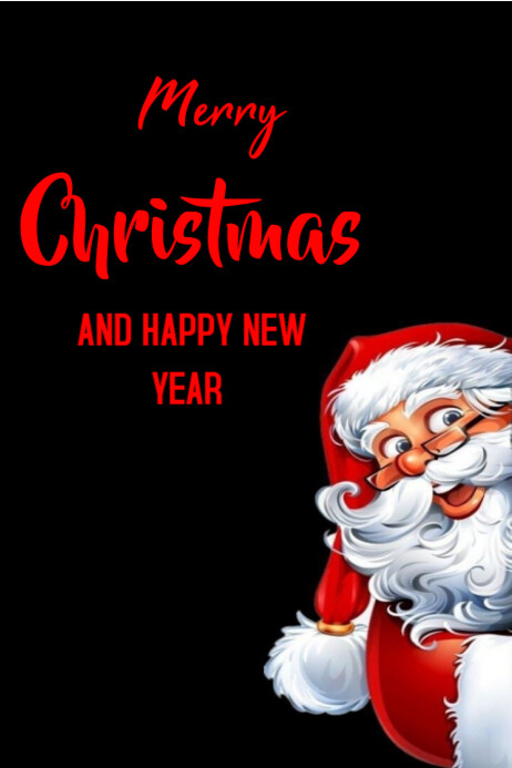 Merry Christmas And New Year Templates Online Greeting Cards Poster ...
