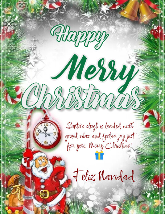 Merry Christmas card Flyer (US Letter) template