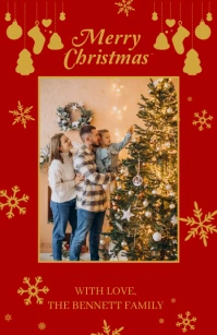 Merry Christmas Card Half Page Wide template