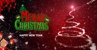 merry Christmas card design Facebook Ad template