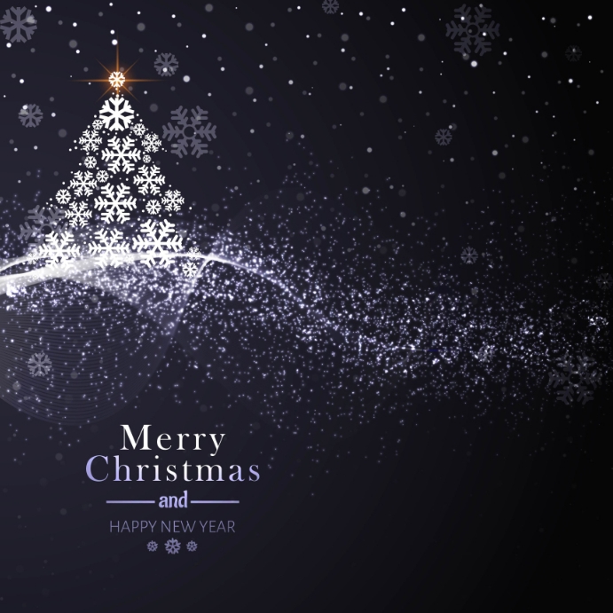 Merry Christmas card with tree background Template | PosterMyWall