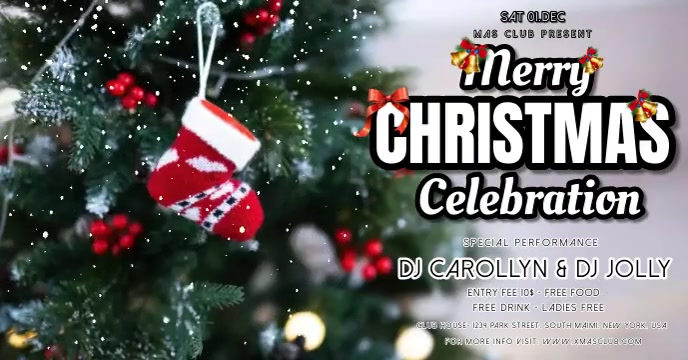 Merry Christmas Celebration Ads (1) Facebook Event Cover template