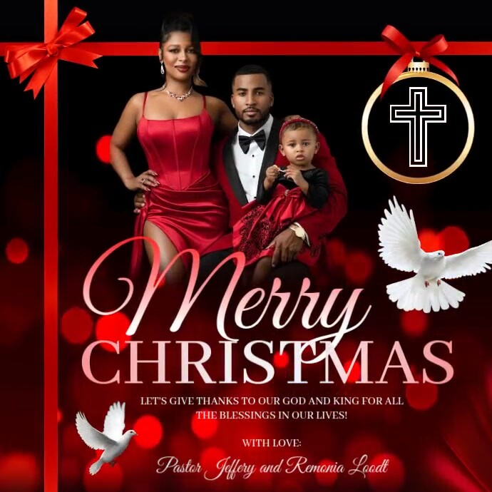 MERRY CHRISTMAS CHURCH DESIGN TEMPLATE Publicação no Instagram