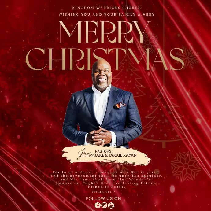 MERRY CHRISTMAS CHURCH POST TEMPLATE | PosterMyWall
