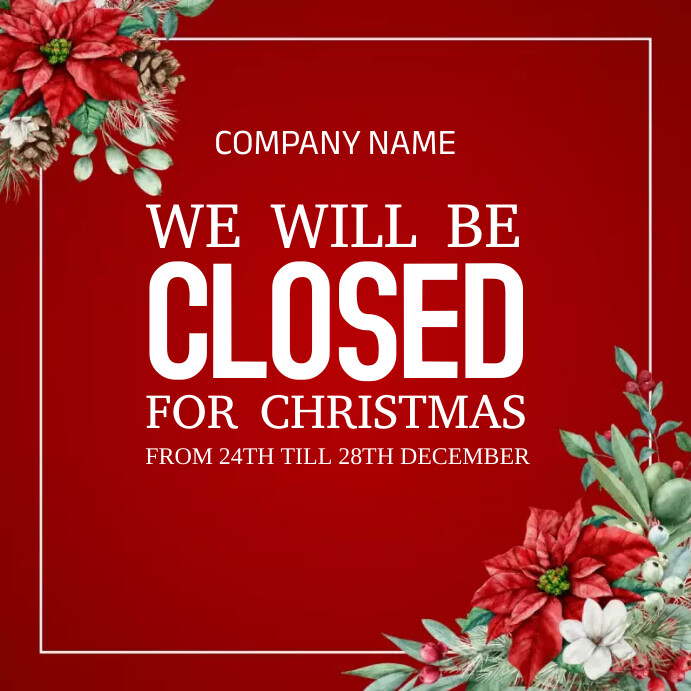 Merry Christmas closed post Template | PosterMyWall