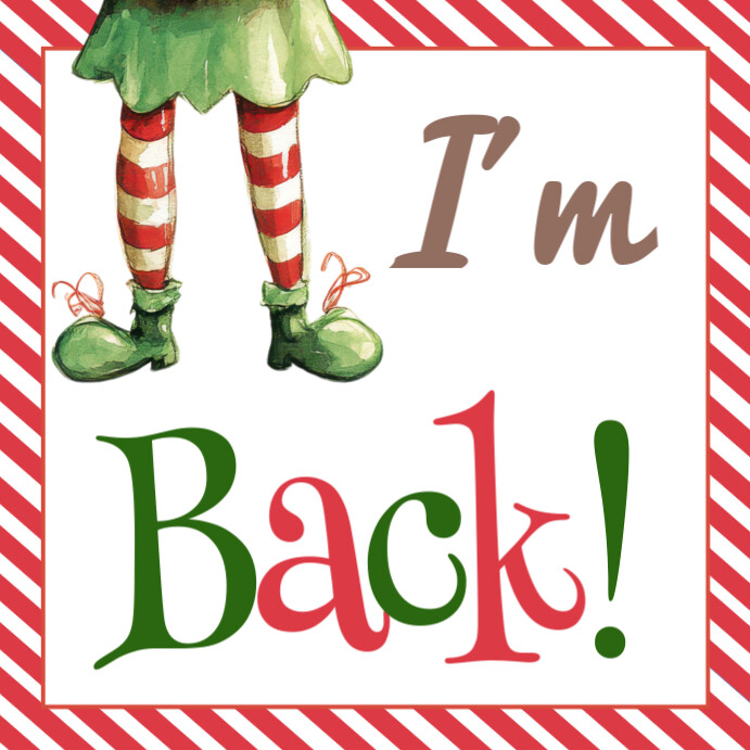Merry Christmas Cookie Tag, I'm Back Elf Cookie Tag Instagram-opslag template
