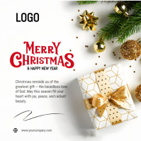 Merry Christmas corporate template design Instagram Post