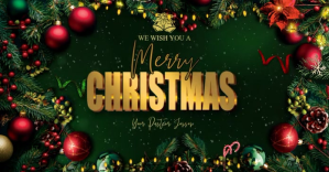 Grøn Christmas Greeting Facebook Shared Image Template