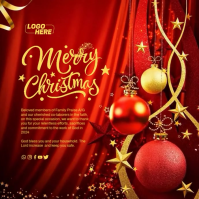 Rød Church Christmas Greeting Wpis na Instagrama Template