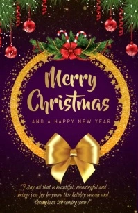MERRY CHRISTMAS Kalahating pahina na Wide template