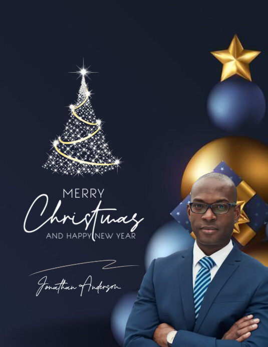 Merry Christmas Folheto (US Letter) template