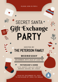 secret santa gift exchange A4 template
