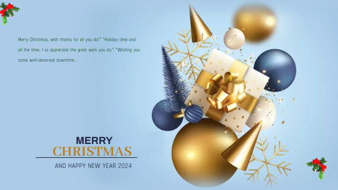 Merry Christmas Design Template Digitale display (16:9)