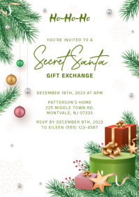 secret santa gift exchange A4 template