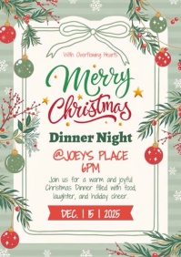 Merry Christmas Dinner A4 template