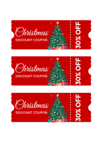 Weiß Christmas Discount Coupon A4 Template