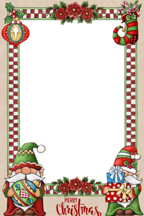 Merry Christmas elves border frame Template | PosterMyWall