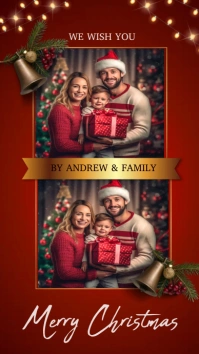 Merry Christmas Family collage Instagram Story template