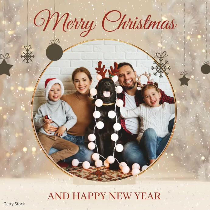 Merry Christmas Family Greeting Card Maker Template PosterMyWall