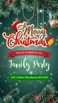 Turquoise Christmas Family Party Instagram Reel Template