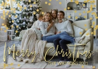 MERRY CHRISTMAS FAMILY PHOTO CARD TEMPLATE Postcard