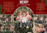 merry christmas family photo card template Postal