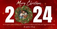 Merry Christmas family photo message design template Image partagée Facebook