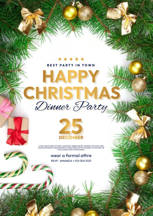 Merry Christmas Flyer A4 template