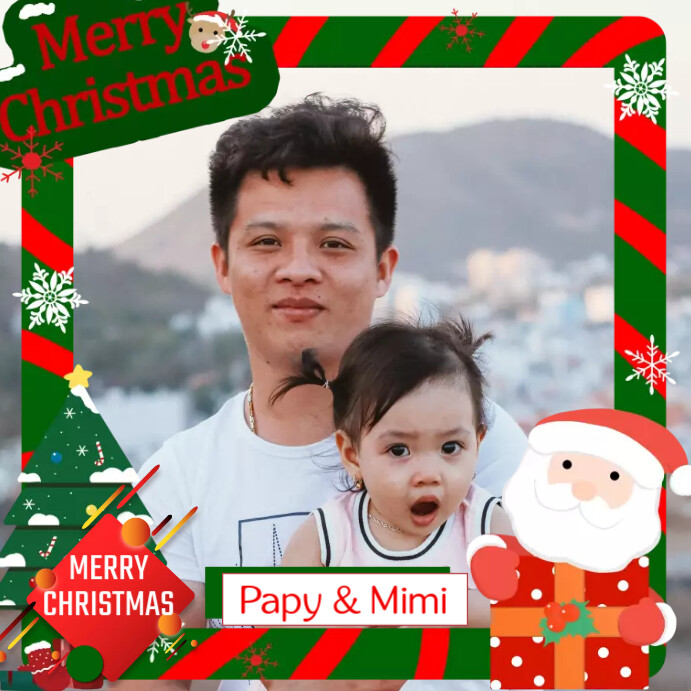 merry Christmas frame Publicación de Instagram template