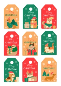 Merry Christmas Gift Tag A4 template