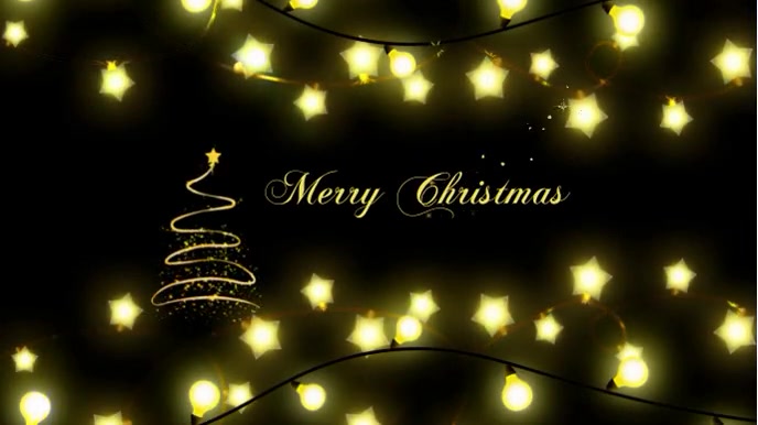 merry christmas glitter golden card (1) Ekran reklamowy (16:9) template