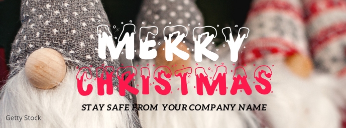 Merry Christmas Gnomes Facebook Banner Facebook-omslagfoto template