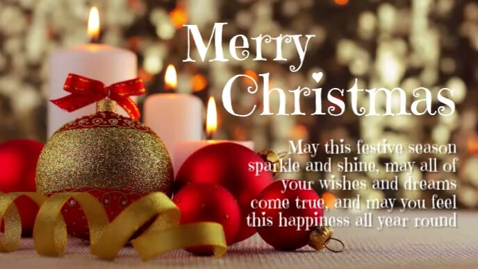 Merry Christmas Greeting Card Wishes Message Vídeo de portada de Facebook (16:9) template