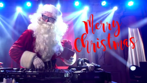 Merry Christmas Greeting Video Cool Santa Dj Facebook-covervideo (16:9) template