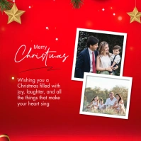 Merry Christmas Greetings card Publicación de Instagram template