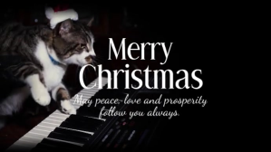 สีดำ Christmas Greeting Ekran reklamowy Template