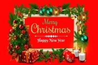 Merry Christmas happy new year Label template