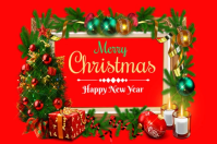 Merry Christmas happy new year Этикетка template