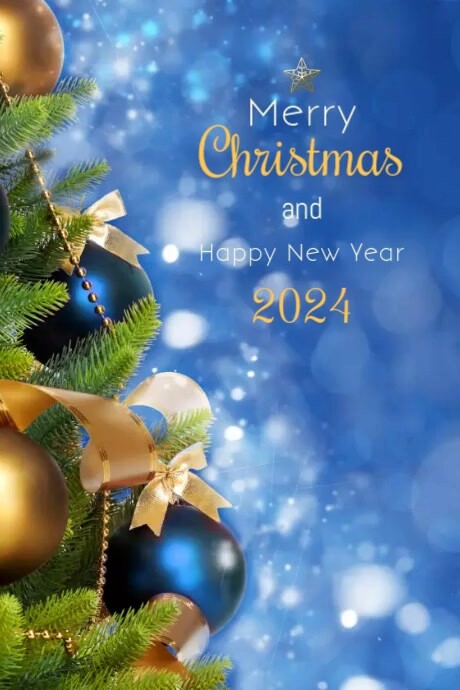 Merry Christmas Happy New Year Greeting Card Template Postermywall