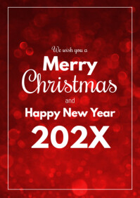 Merry Christmas Happy New Year Greeting Card Template Postermywall
