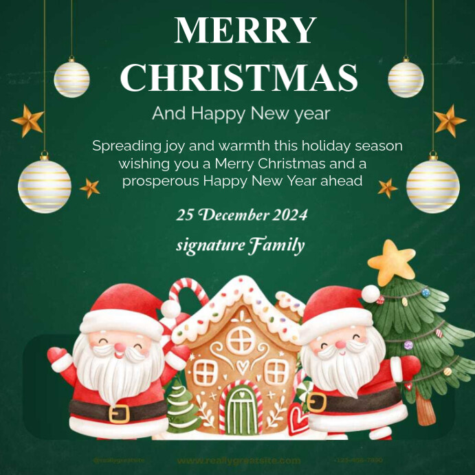 Merry Christmas holiday Publicação no Instagram template